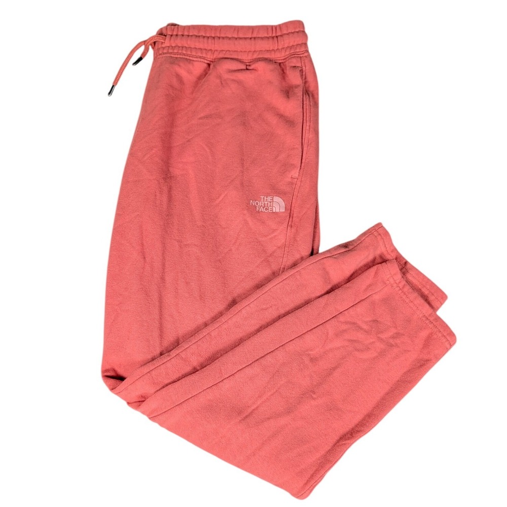 The North Face Jogger Sweatpants Womens XL Coral Pink Fleece Pockets Excellent